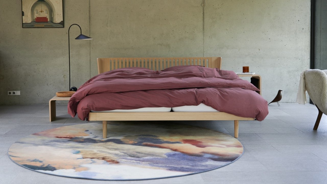 Decoratieve foto van een auping bed.